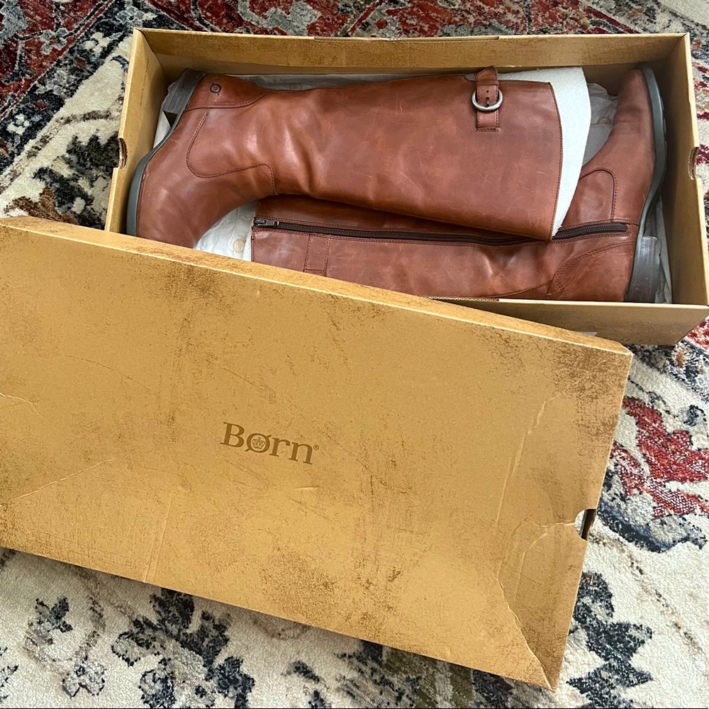 BORN Women’s Lottie Brown Leather Riding Boot
